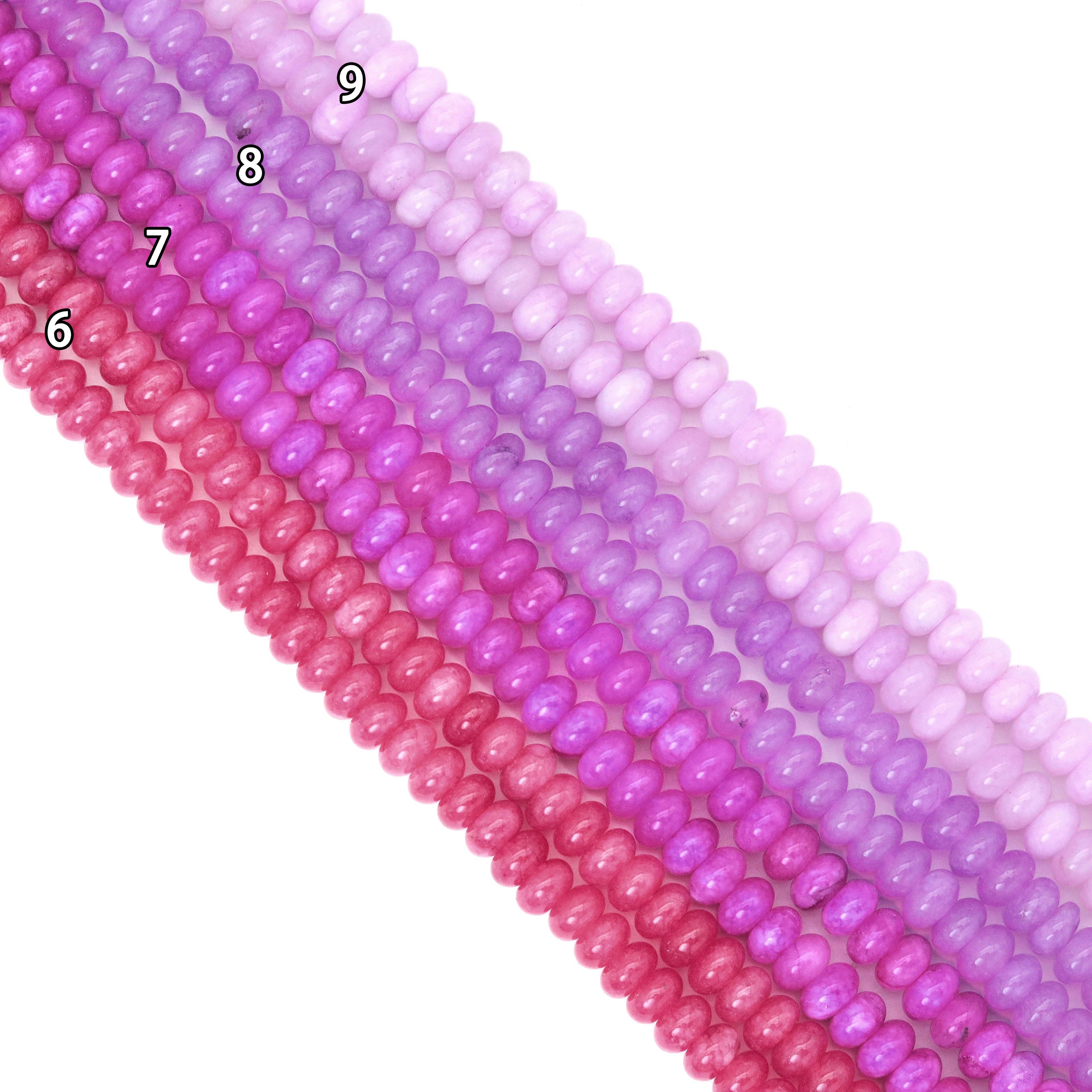 BestBeads&Beyond - Wholesale Beads - 5x8mm Smooth Rondelle Jade Beads, Sku#U20531