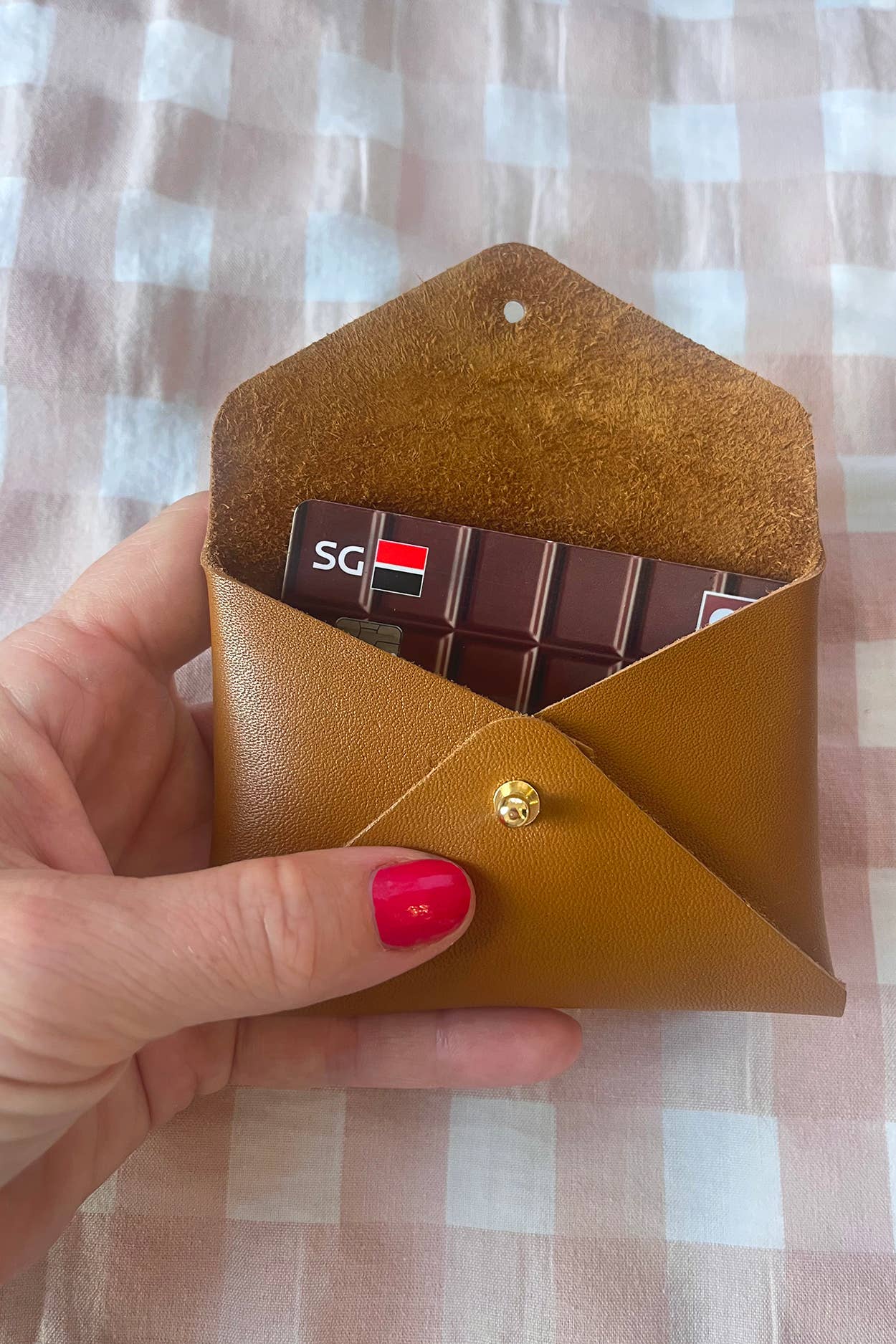 BARNABÉ AIME LE CAFÉ - Wholesale Card Holder - Women's - Leather envelope pouch / Card holder: Bichette, Love...12