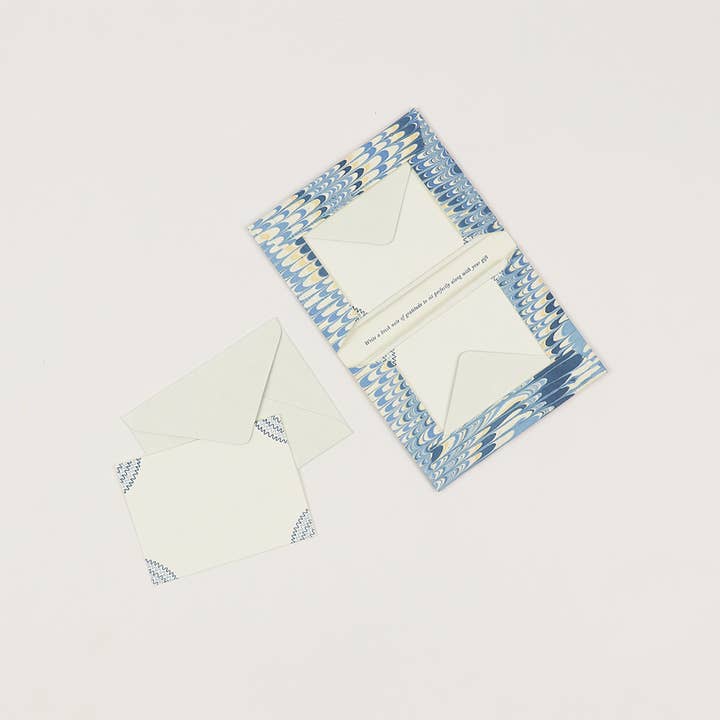 Craft Boat - Wholesale Stationery/Notecard Set - Hand Marbled Notecard Set - 6 Cards