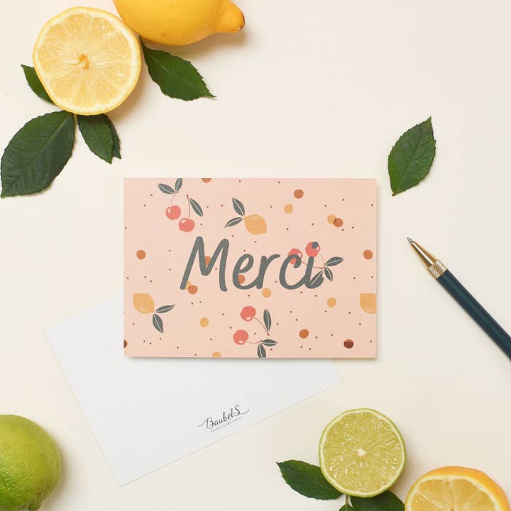 Baubels - Wholesale Thank You Card - Juicy Merci card - made in France1