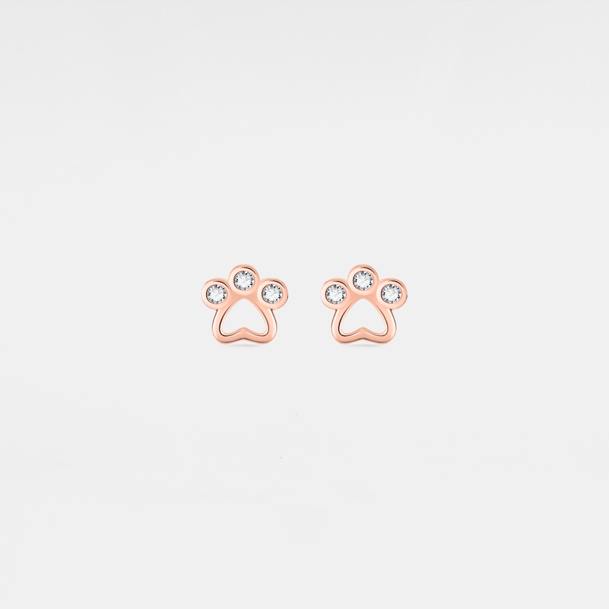 Perimade & Co. LLC - Wholesale Stud/Post Earrings - Dainty Gold Pet Dog Paw Stud Earrings in 925 Sterling Silver4