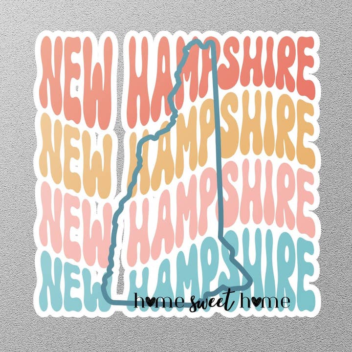 Retro New Hampshire Sticker for wholesale by GraffMerch.com