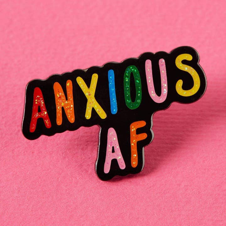 Anxious AF Enamel Pin for wholesale by Punky Pins