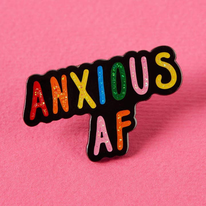Anxious AF Enamel Pin for wholesale by Punky Pins