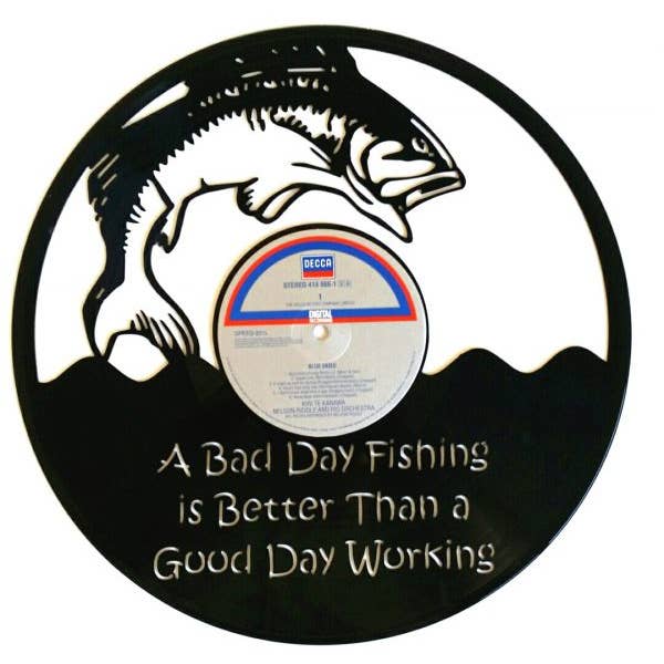 Broken Record - Wholesale Wall Accent - Vinyl Record Art - Fishing