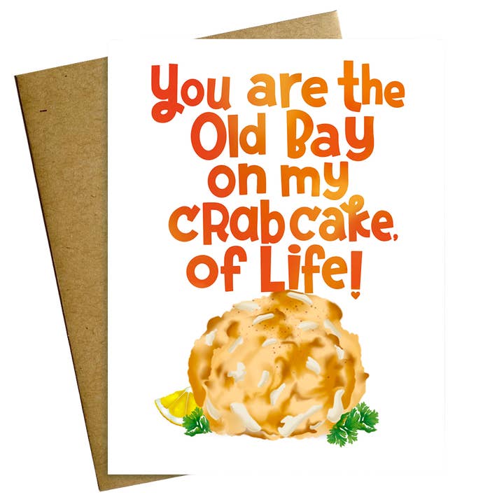 You're the Old Bay on My Crab Cake of Life Valentine Love Card for wholesale by Maggie Moore Studio