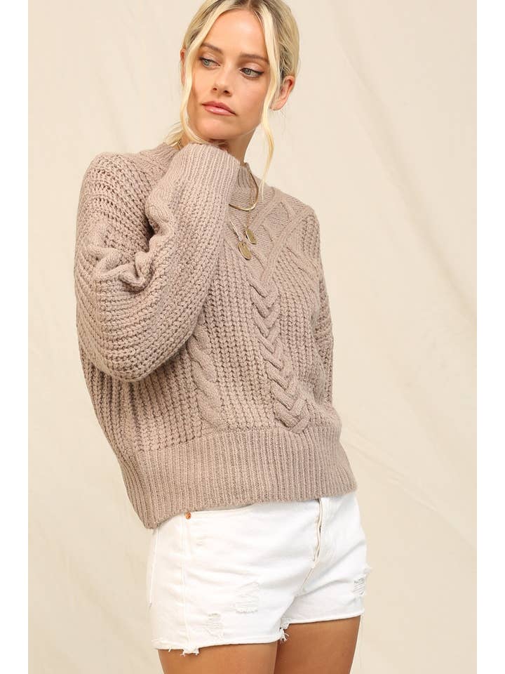 KyeMi - Wholesale Knit Sweater - Women's - Chunky Cable Knit Texture Sweater4