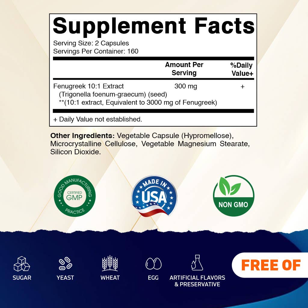 Vitamatic – wholesale Oral supplement/vitamin – Vitamatic | Fenugreek 3000mg | 320 Veg capsule 1