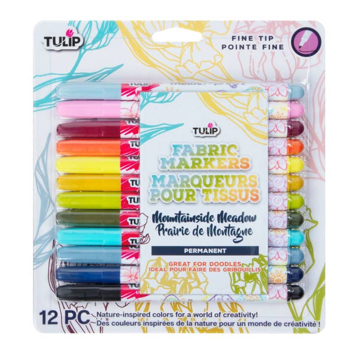 Tulip Fine-Tip Fabric Markers Mountainside Meadow 12 Pack for wholesale by Ilovetocreate