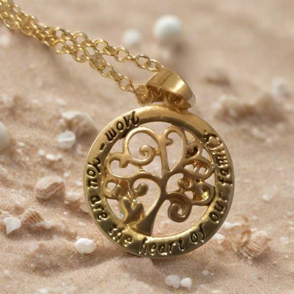 Pink tiful of LOVE - Wholesale Pendant/Charm Necklace - MOM-you are the heart of our family Pendant Necklace