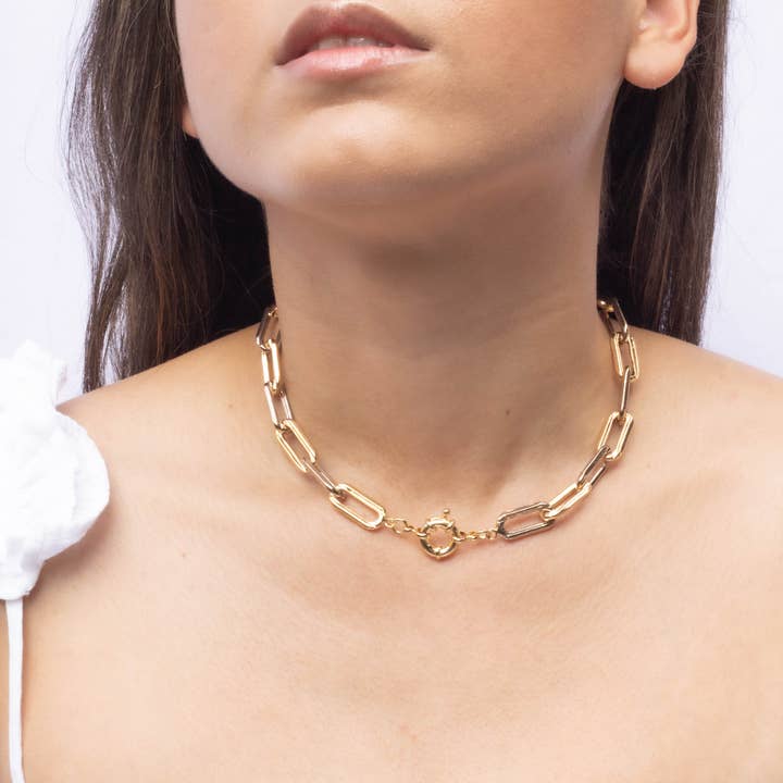 Girocollo con clip in carta bicolore per la vendita all'ingrosso da parte di Lacosta Jewelry Corp