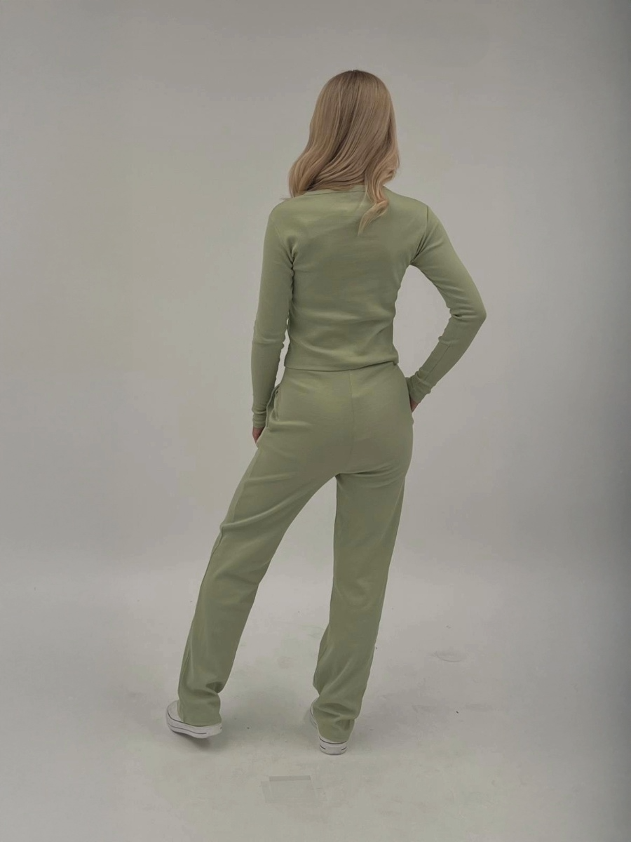 AX Labels - Wholesale Top & Pant Set (NOT Loungewear) - Women's - Ribbed Front Button Detail Top & Wide Leg Trouser Co-ord73