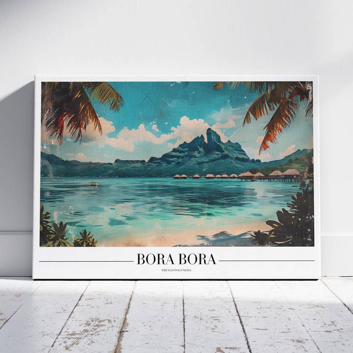 Paradise Shores of Bora Bora - Framed Canvas Wall Art Print for wholesale by House Prints