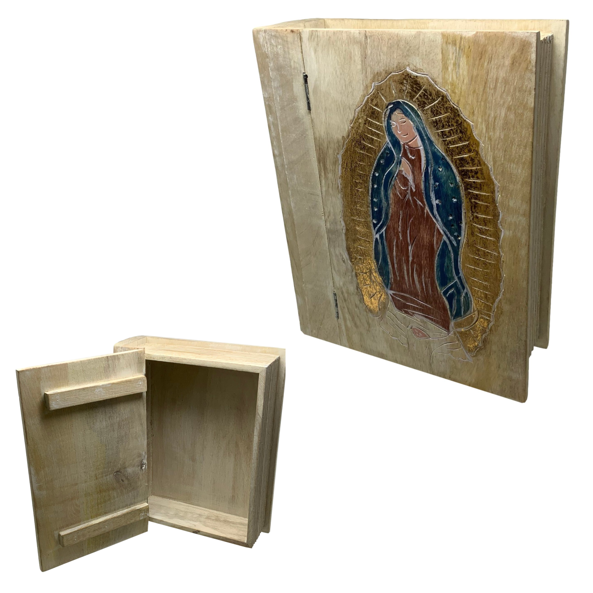 Wilco Home - Wholesale Decorative Box - Hand-Carved Virgin of Guadalupe Hinged Book Box-Dec 12th3