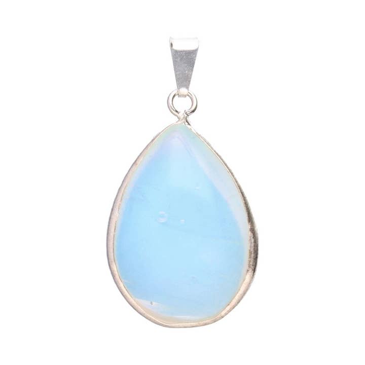 Vives de la Cortada S.L - Wholesale Individual Charm/Pendant - Opaline Drop Pendant in Silver Plating