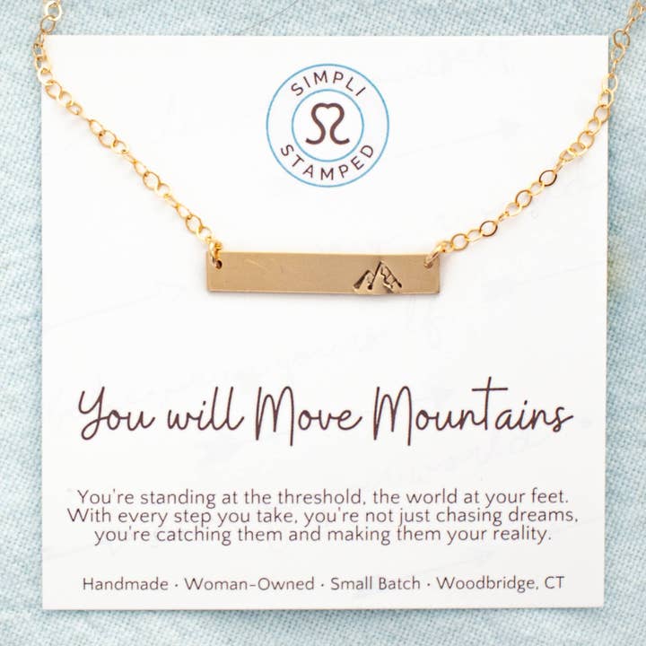 You Will Move Mountains Necklace in Gold Filled for wholesale by Simpli Stamped