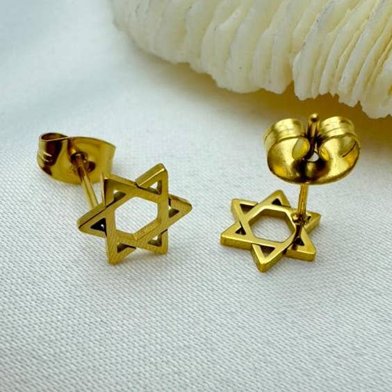 18k Gold Filled Star of David Stud Earrings for wholesale by Koch La Ni Jewelry