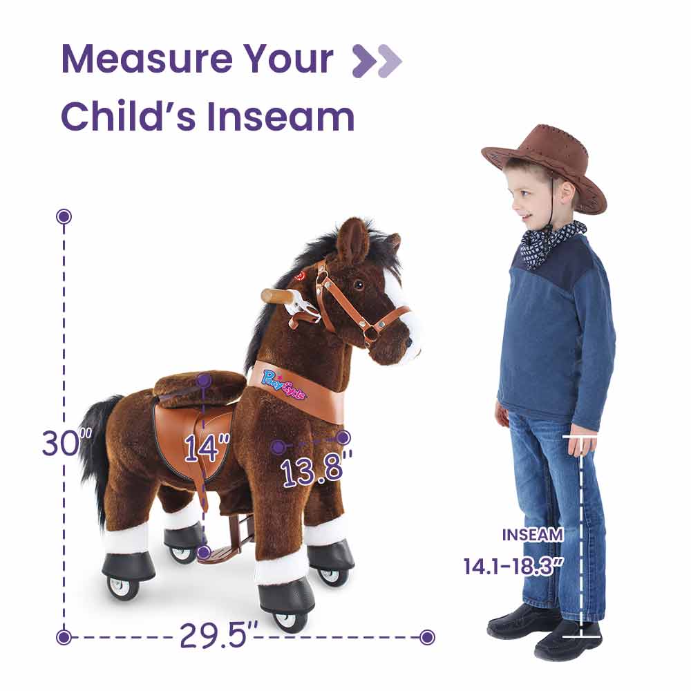 PonyCycle - Wholesale Rocking Horse - Kids - PonyCycle Ride-On Chocolate Brown Horse | Plush Riding Toy14