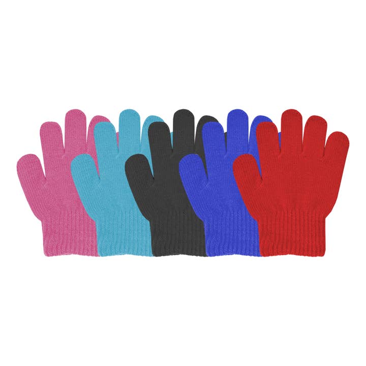 Grand Sierra - Wholesale Gloves - Kids - Boys/Girls Acrylic Knit Stretch Gloves Size 2-4 - 34114