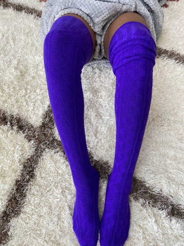 Superchroma - Wholesale Socks - Women's - Extra Long Thigh High Socks - Purple