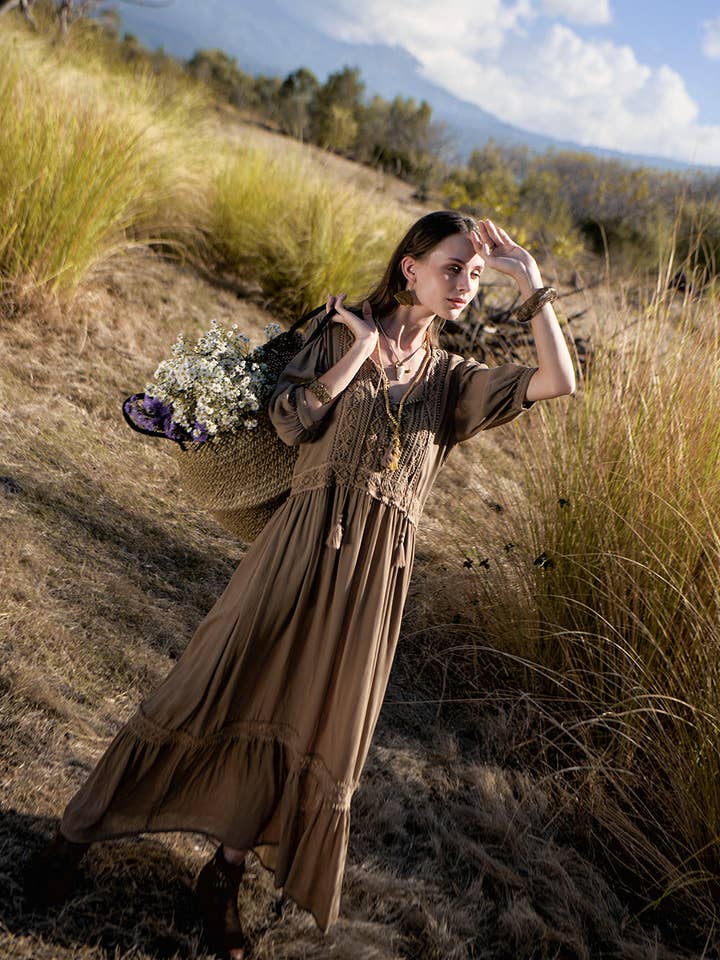 Vivianne Boho Dress - Desert Sand for wholesale by Tulle and Batiste