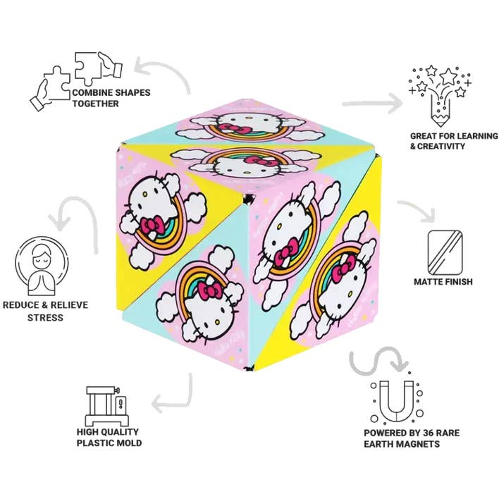 Fun In Motion Toys - Wholesale Puzzle - Kids - Shashibo Hello Kitty 12-pc Magnetic Puzzle Cube STEAM MESH4