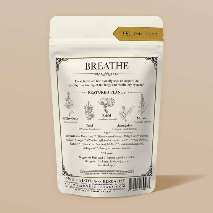 Anima Mundi Apothecary - Wholesale Health/Detox Tea - BREATHE Tea | Organic Lung Tonic* 1