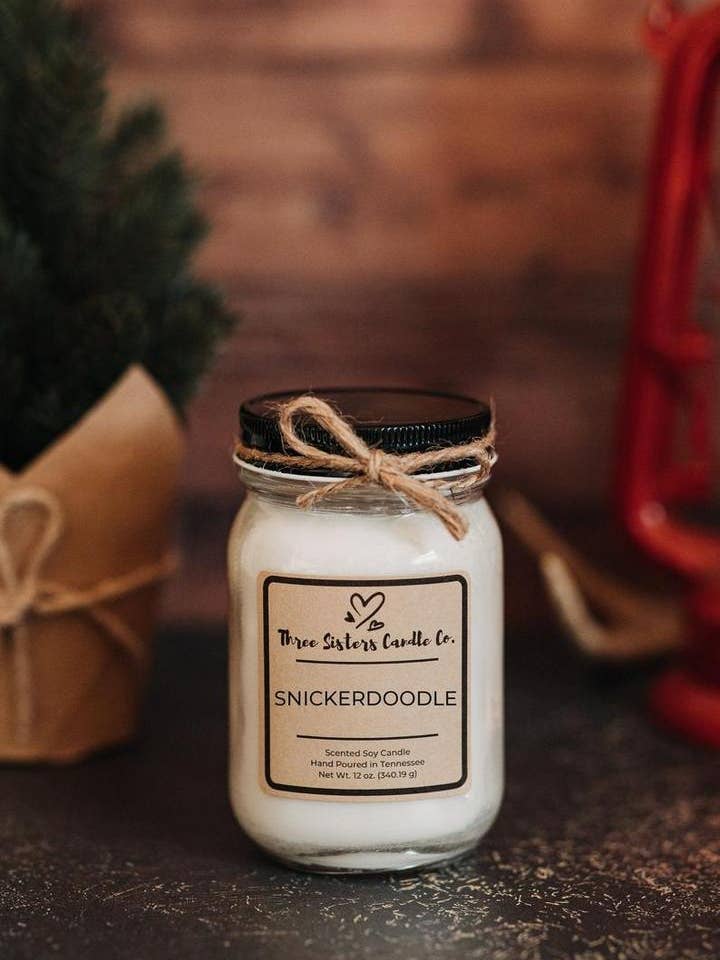 Bougie de soja Snickerdoodle - Bougie parfumée 16 oz pour la vente par Three Sisters Candle Co.