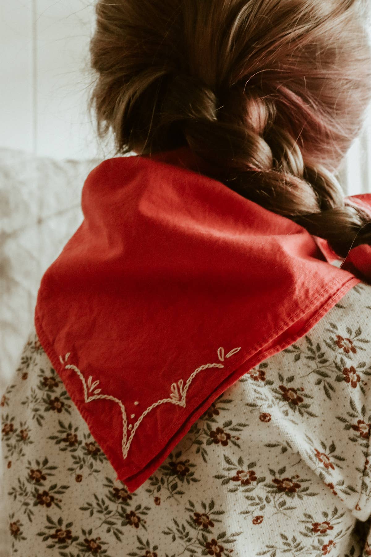 Eloise et moi - Wholesale Bandana - Unisex - Hand embroidered RODEO cotton bandana, hand dyed 7