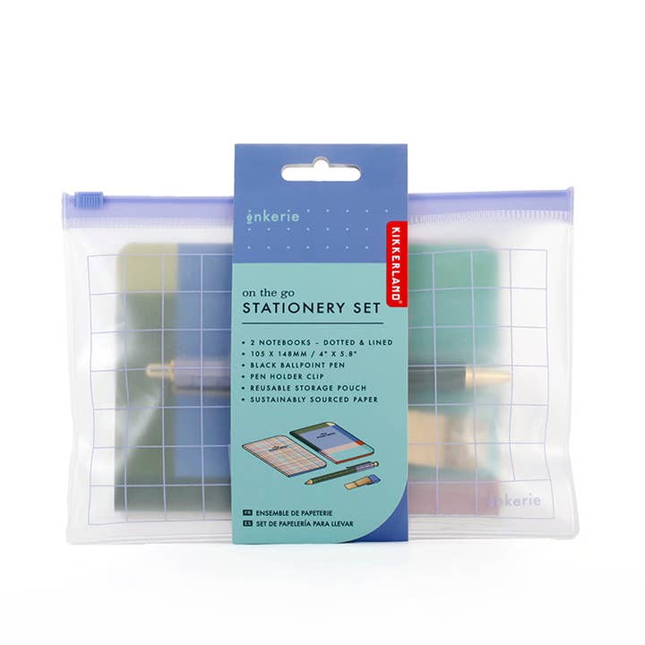 Kikkerland Design Inc - Wholesale Stationery/Notecard Set - On The Go Stationery Set