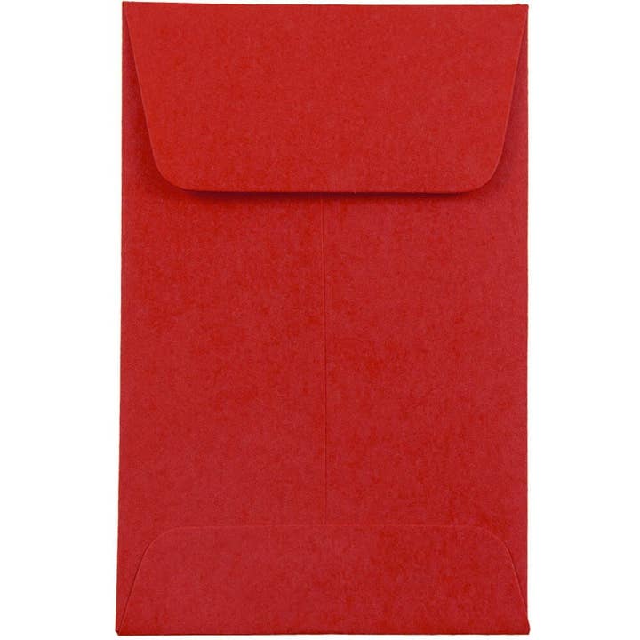 #1 Coin Business Envelopes, 2.25 x 3.5, Red Recycled, 100 for wholesale by JAM PAPER