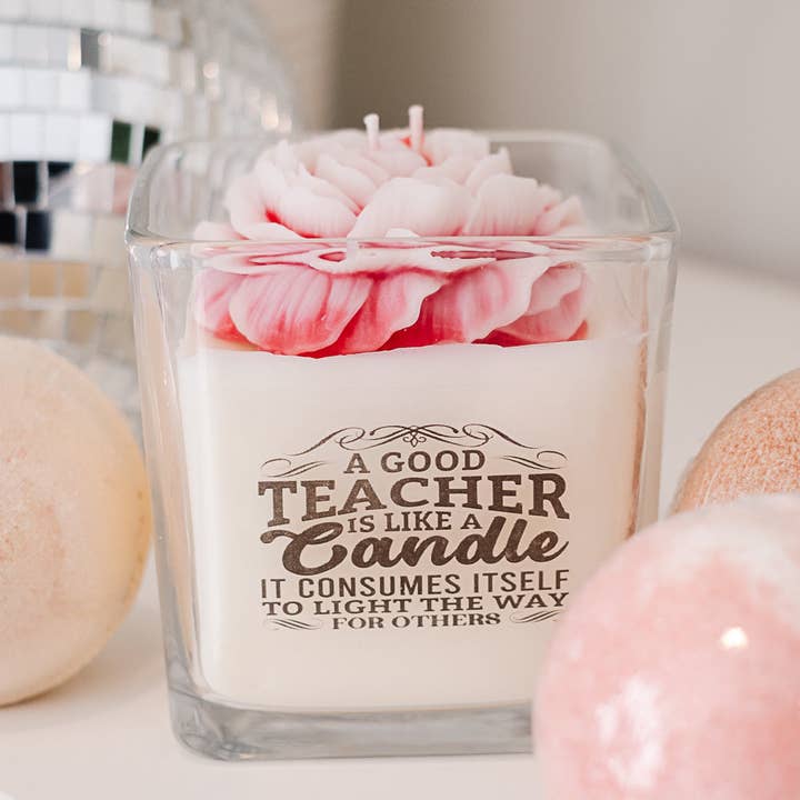 Teacher Peony Candle for wholesale by Splash Bath Lab