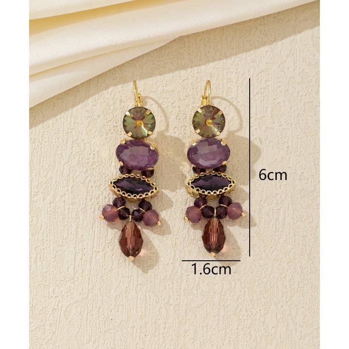 Blossom bijoux - Wholesale Dangle Earrings - Dangling earrings with rhinestone tassels – 26AHBOL0217