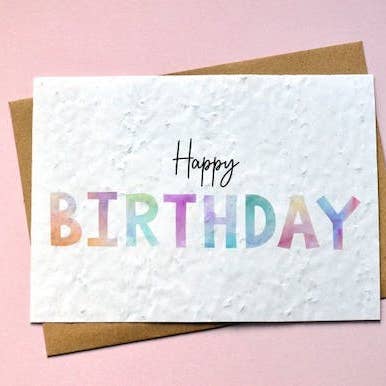 Plantable Card Happy Birthday for wholesale by Carte À Pousser