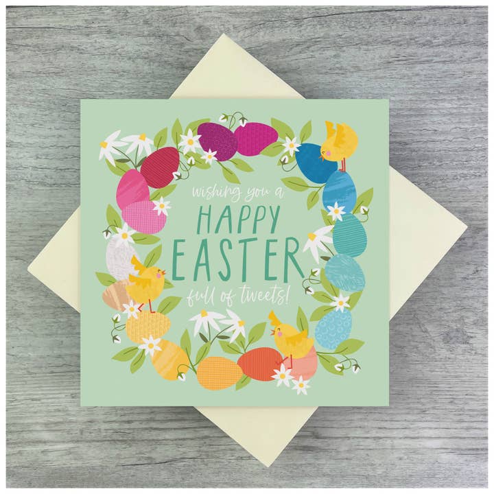'Happy Easter, Full of tweets!' Cute Easter Greeting Card for wholesale by Joanne de Pace Design Studio