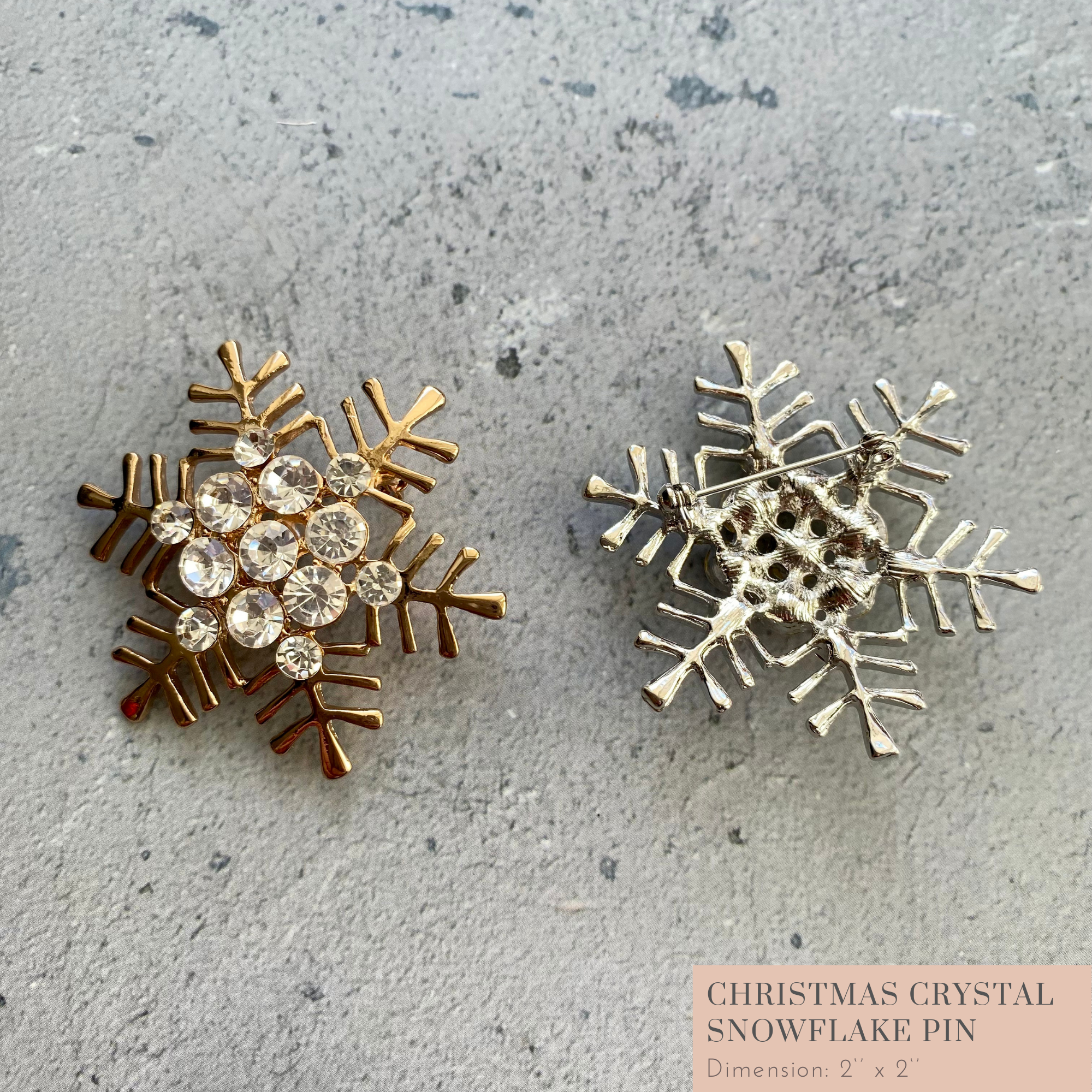 DrifWoo – Großhandel Broschen – Glitzerndes Schneeflocken-Broschenset – Gold- und Silberfarben für die Feiertage1