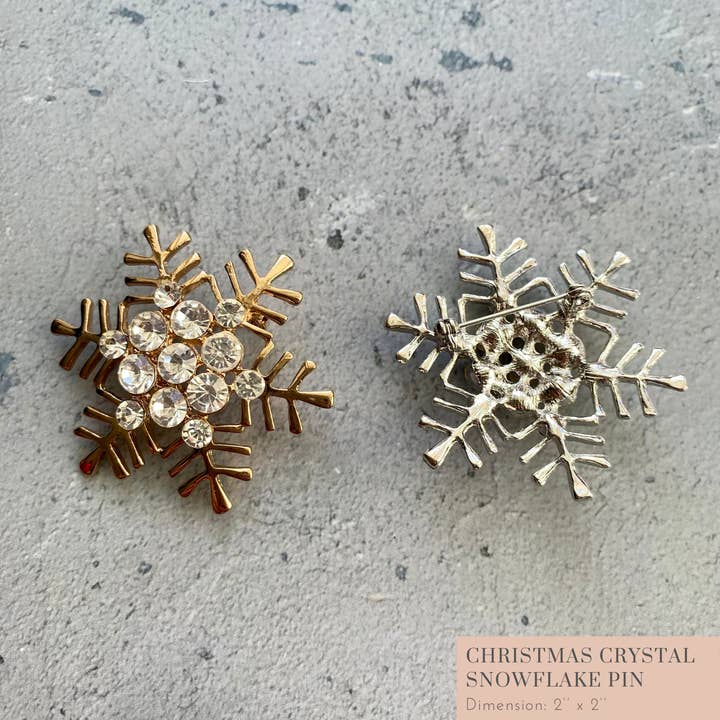 DrifWoo - Wholesale Brooch - Sparkling Snowflake Brooch Set – Gold & Silver Holiday 3