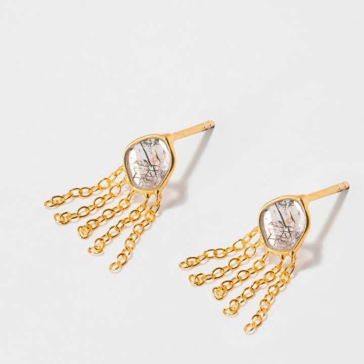 Pushpaki Gold Vermeil Oorknopjes voor wholesale door Shana Gulati Jewelry