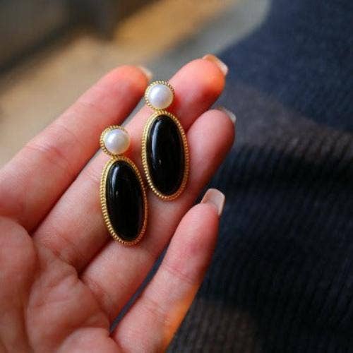 LanLivia – wholesale Dangle earrings – Modern Vintage Black Onyx Earrings5