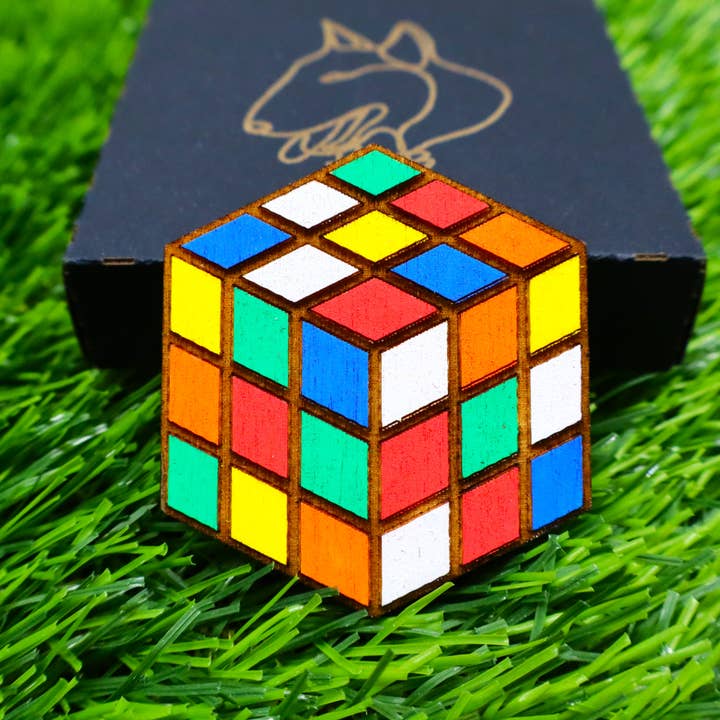 Herbs&Belles – Engroshandel Magnet – Træ-Rubiks Terning Køleskabsmagnet, Nørdet Hjemmekøkken Dekoration