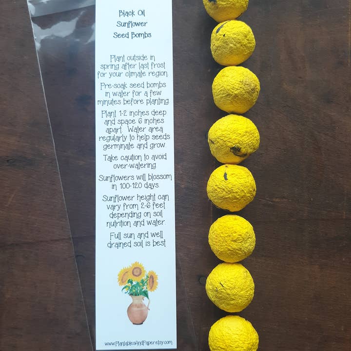 Plantables and Paper - Wholesale Plant Seeds - Sunflower Seed Bomb Sleeves1