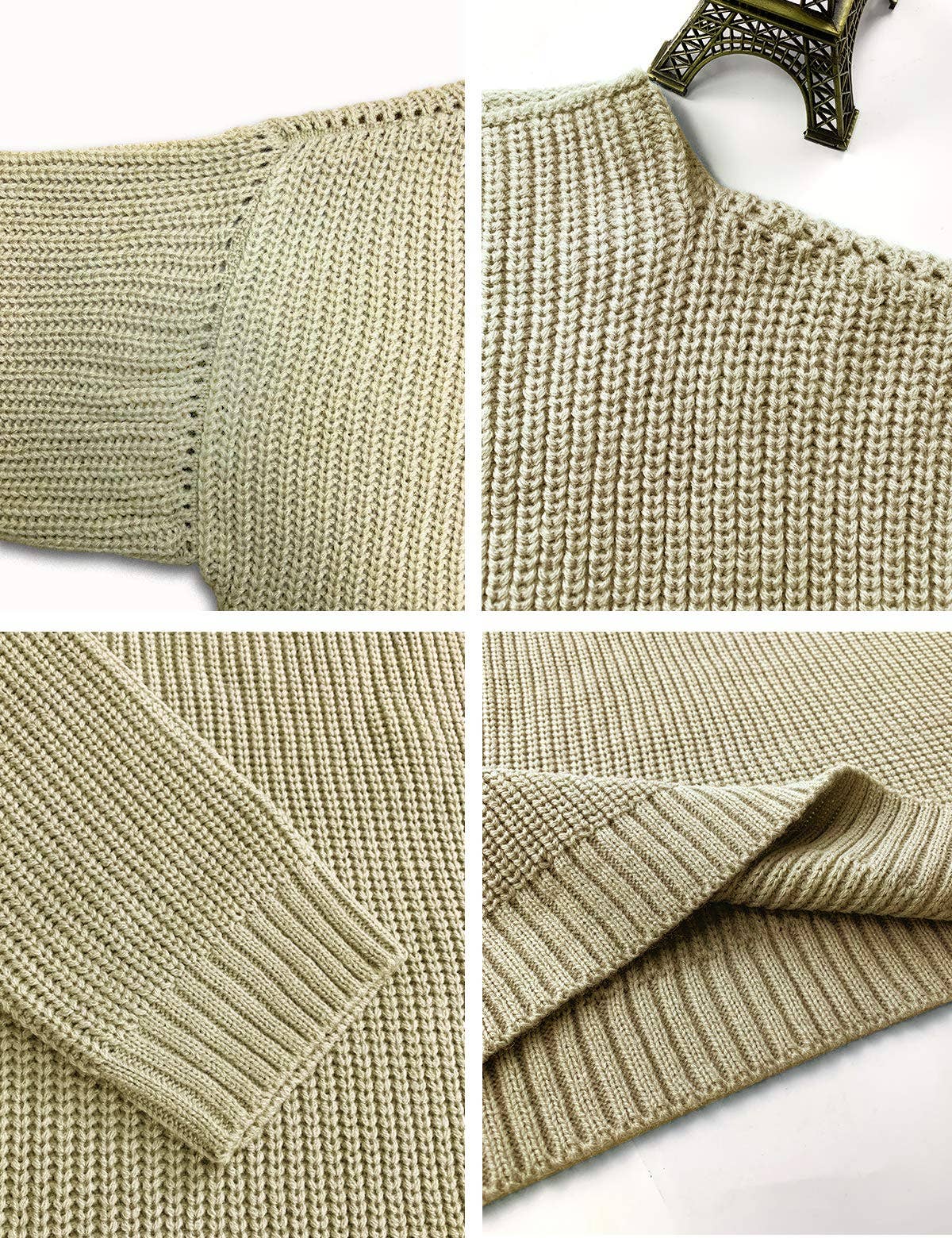 Chicto – Großhandel Strickpullover – Damen – Damen Oversized Pullover Fledermausärmel Stehkragen Jumper Oberteile42