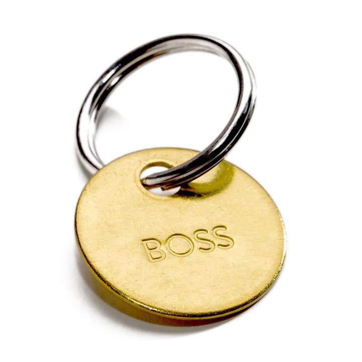 BOSS - Hand Pressed Brass Keychain for wholesale by Chaparral Studio