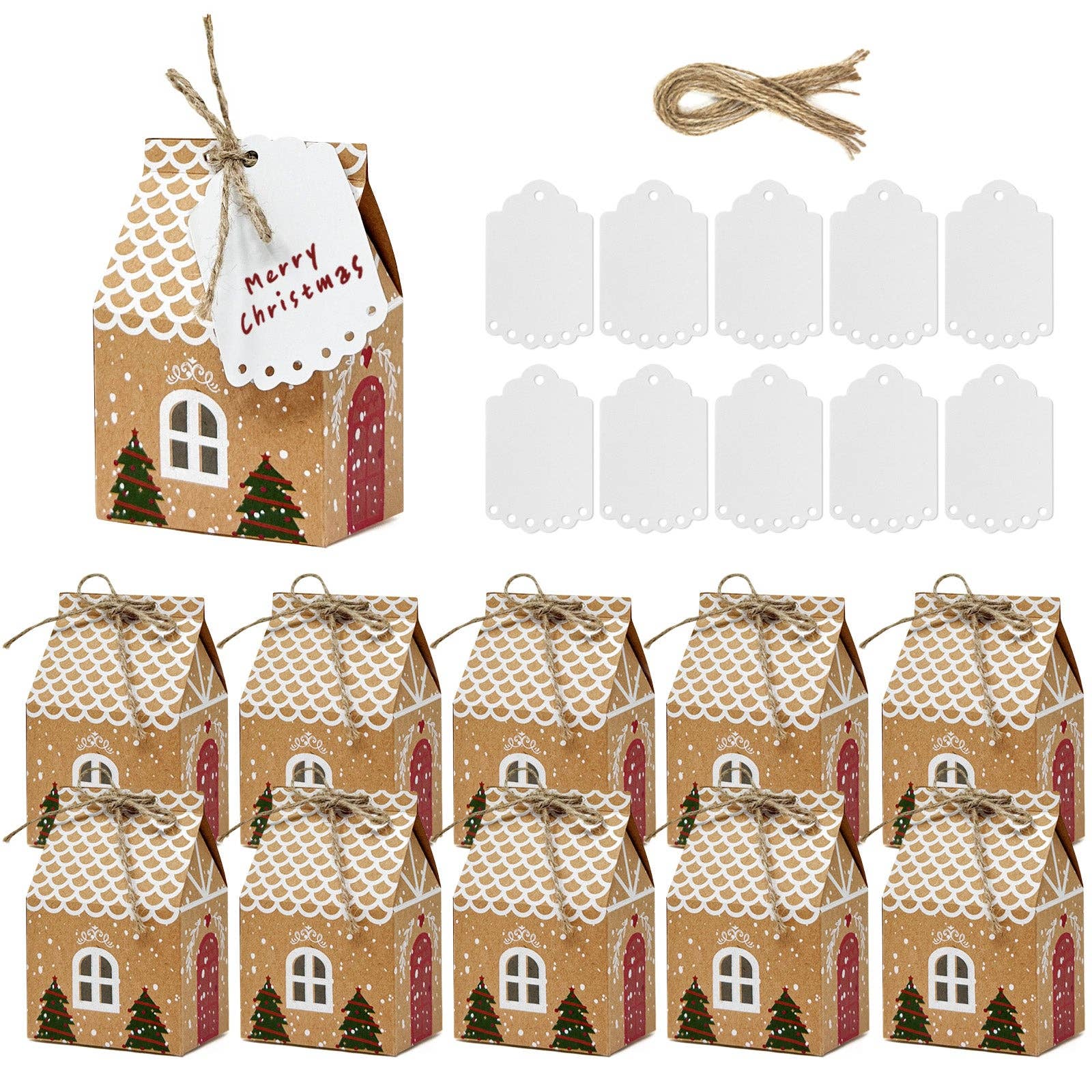 Wrapables.com - Wholesale Gift Box - Wrapables Xmas Gingerbread House Gift Boxes & Tags 10pcs0