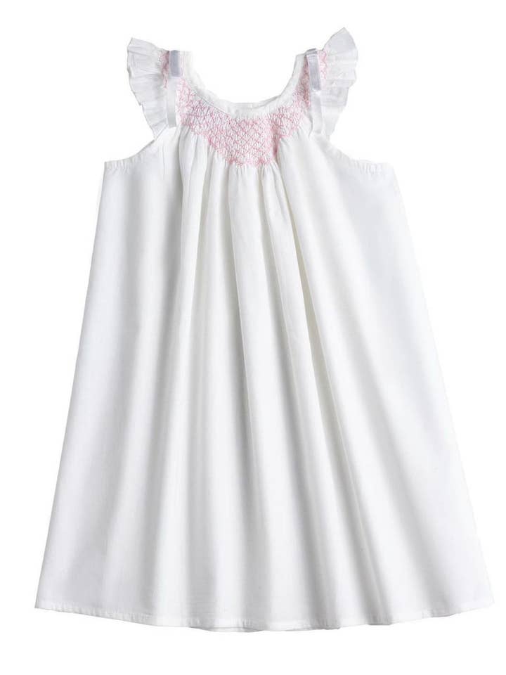 Mathilde White Cotton Dress, Smock for wholesale by Jacaranda Living