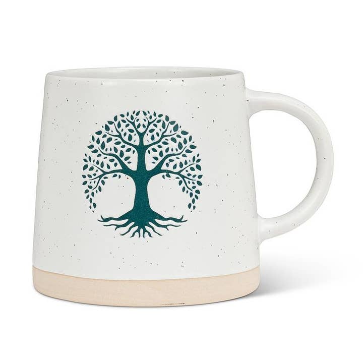 Wide Base Mug with Tree of Life-3.5"H(14oz) for wholesale by Abbott