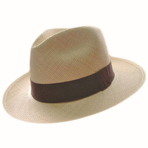 ECUALAMA - Wholesale Straw Hat - Unisex - Genuine Classic Fedora Panama Hat Handwoven In Ecuador - Natural Straw Color1