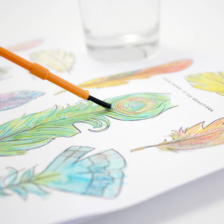 Inklings Paperie - Wholesale Thank you card - Paint With Water Card - Grateful Leaves5