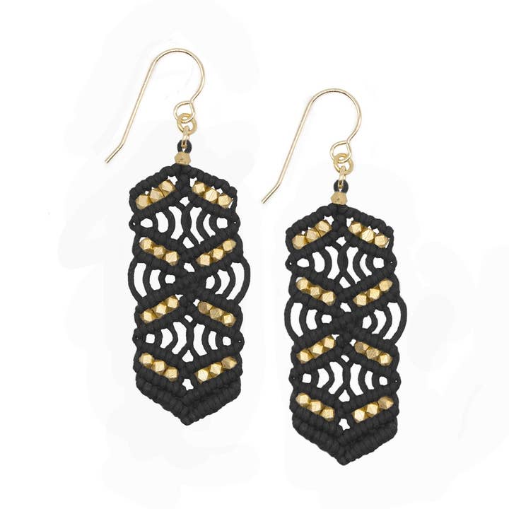 Caireen Drop Earrings | Black for wholesale by Corda
