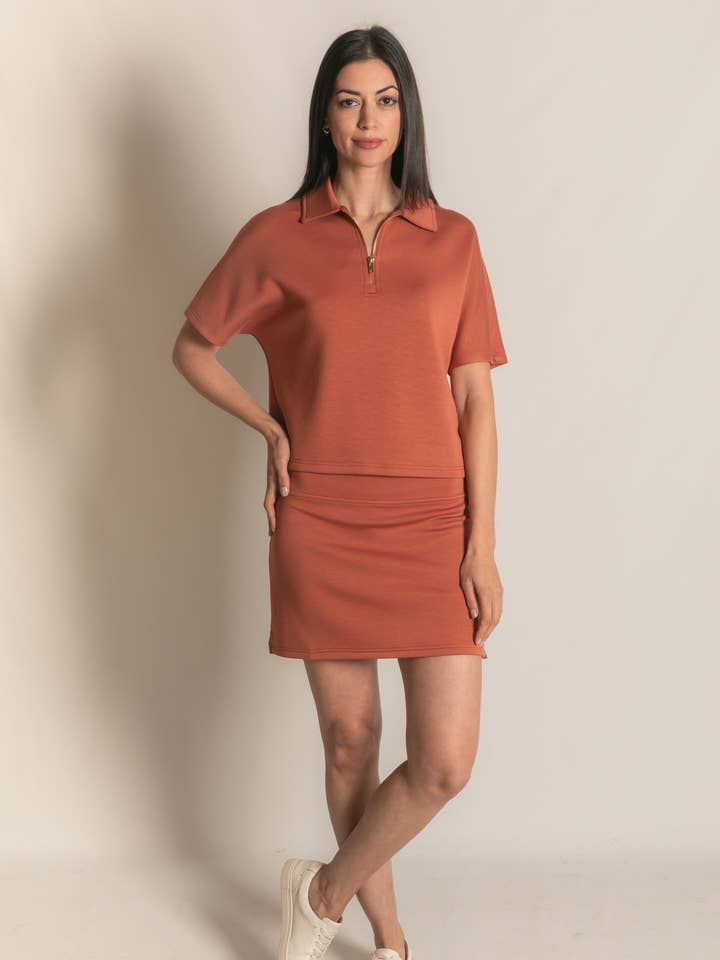 P. CILL - Wholesale Knit Top - Women's - P. CILL Butter Modal Short Sleeve Quarter Zip Top68